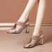 Women’s Shoes Patent Leather Breathable Sandals Women's Chunky Heel Hollow Mesh High Heel Women's Shoes Soft Leather Women's Fish-toe Shoes_vogvips.com
