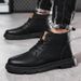 Wangjia Men's Martin 2023 New Winter Plush Thickened Cotton Shoes Casual Trendy High-top Versatile Warm Boots_vogvips.com