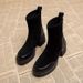 ShoeVault Soft Leather High Ankle Martin For Women Thick Heel 2024 New Women's Autumn Winter Cotton Internet Celebrity Slim Boots_vogvips.com