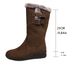 Women's Winter Snow Boots With Faux Fur Lining, Slip-Resistant Sole, Side Zipper & Belt Detail - Comfortable Casual High-Top Boots For Cold Weather_vogvips.com