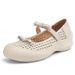 French Retro Style Fashion Women's Commuting Word With Round Head Platform Casual Shoes Light Mouth Single Shoes Hollow Hole Sandals_vogvips.com