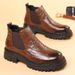European Warm Series Autumn And Winter Mid-Top Short British Style Men's Velvet Warm Low-Top Martin Boots_vogvips.com