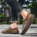 New Men Leather Casual Shoes Outdoor Comfortable High Quality Fashion Soft Homme Classic Ankle Non-slip Flats Moccasin_vogvips.com