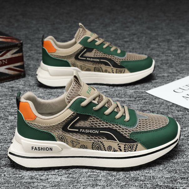 Men's Summer Breathable New Mesh Dad Men's Fashion Sports Forrest Thick Sole Versatile Wear-resistant Trendy Shoes_vogvips.com