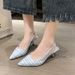 French Style Small Fragrance High Peep Sandals For Women 2023 New Summer Thin Heel Pointed Toe Slip-On Single Shoes_vogvips.com