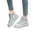Women's Fashion Winter High-Top Sneakers With Crystal Diamonds, Chunky Platform, Zip Closure, Casual Comfort, Light Luxury Style_vogvips.com