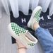 2025 Summer Black Checkerboard Thick Bottom Women's Spring And Autumn New Board Cloth Shoes_vogvips.com