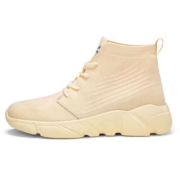 Women's Shoes Large Size Couple Socks Shoes Cotton Shoes High Top Cross Border Large Size High Elastic Flying Mesh Shoes Men's And Women's Shoes_vogvips.com