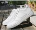 Casual Men's Inner Heightening Board Shoes Lat Bottom Round Head White Shoes Lace Up Men's Shoes Rubber_vogvips.com