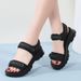 Women's Sports 2024 Summer New Thick-Soled Fairy Sandals Velcro For Wearing With Skirts, Non-Slip Beach Shoes_vogvips.com