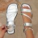 2026 New Arrival Black Women Square Toe Casual Flats Elastic Strap Comfortable Beach Shoes Fashion Female Sandals_vogvips.com