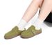 Evshine Women's Fashion Clogs With Adjustable Buckle Soft Insole Men Flat Mules Suede Beach Shoes Comfy House Slippers_vogvips.com