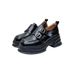 Spring 2025 New Small Height Boosting Black Deep Mouth Single With Sponge Cake Round Head Thick Bottom Leather Le Fu_vogvips.com