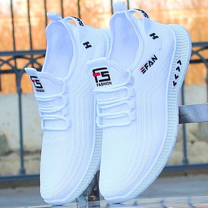 Slip-on White Sneakers For Men, New Summer Model, Breathable Mesh Sports Lightweight Running Shoes, Cross-border_vogvips.com