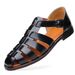 2025 New Fashionable Casual Sandals Breathable Fish Mouth Roman British Belt Buckle Large Men's Shoes_vogvips.com