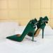 626-H36M European And American Style Party High Stiletto Heels Shallow Pointed Toe Side Hollow Rhinestone Back Bow_vogvips.com