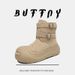 Buffny Unisex Winter Snow Boots With Thick Fur Lining, Non-Slip Rubber Sole & Platform Design For Couples (Khaki/Grey)_vogvips.com