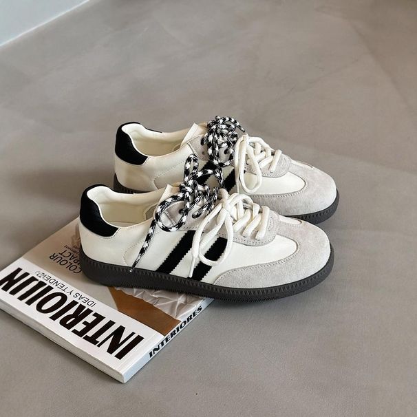 Women's Flat-soled German Training Shoes, New Autumn 2024 Model, Versatile And Trendy, Casual Sports Sneakers, Comfortable White Sneakers_vogvips.com