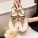 Outside Wear Niche Fashion High-end Design Roman Sandals Women's 2025 Summer New Rhinestone Flat Toe With Skirt_vogvips.com