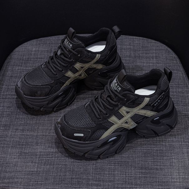 Retro Splicing Dad Shoes Women's Platform Heightening Sports Shoes Casual Versatile Shoes Women_vogvips.com