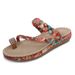 New Stylish Wooden Bead Rhinestone Bohemian Wedge Heel Comfortable Plus-size Sandals_vogvips.com