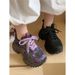 Chunky Sole Platform Sneakers With Rhinestone Accents For Everyday Comfort And Elevation Fashion Casual Sports Women S_vogvips.com