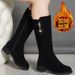 Fleece-Lined Mid-Calf Over-the-Knee Warm Cotton Shoes Snow For Women 2025 Autumn Winter New Flat Versatile Martin Boots_vogvips.com
