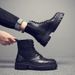 Leather Martin Boots Men's High-top Wind Mid-help Tooling Locomotive Soft Leather Velvet Men's Shoes_vogvips.com