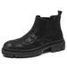 thick-soled Martin Boots Heightening Leather Boots Men's Shoes Velvet Leather Casual Medium And High-top Cigarette Tube Chelsea Leather Boots_vogvips.com