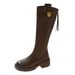 Brown Petite Women, Autumn Women's Thick-Soled Slim Over-the-Knee High Boots, Long Boots For Women_vogvips.com