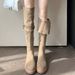 2024 New Korean Style Brown Two-Way Melad Suede High Soft Sole Comfortable Riding Boots_vogvips.com