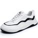 Slanted Head Sports Casual Genuine Leather Sneakers Trendy Men's Korean Style Versatile Shoes_vogvips.com