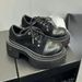 SMK Cross Flower Derby Shoes New Wilderness Low-top Lace-up Casual Color Matching Versatile Height Increase Black And White Big Head Shoes Women_vogvips.com