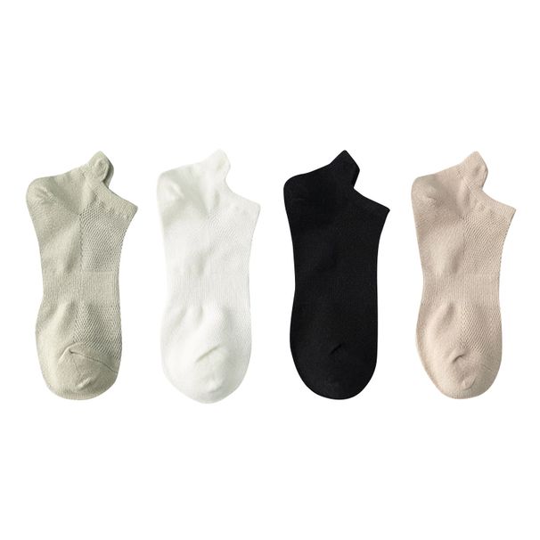 4 Pairs Man Cotton Short Socks Fashion Breathable Mesh Men Comfortable Casual Ankle Sock Pack Male Street Fashions_vogvips.com