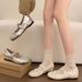 Soft Leather Version ~ 5cm Internal Height Increase, Shallow Mouth, New Spring Mary Jane Women's Cute Bow Ballet Silver_vogvips.com