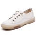 Genuine Leather White Shoes Women In The Spring And Summer Of 2025 Korean Version Hollowed Out Women's Shoes. Soft Sole_vogvips.com