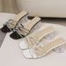 New Transparent Rhinestone Sandals Women's Sense Everything Temperament Fashion Chunky Flip-flops_vogvips.com