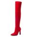 New Pointed Toe Chunky Heel Slimming Over-the-Knee Stretch Suede Plus Size Leg-Wrapping Outdoor Women's High Boots_vogvips.com