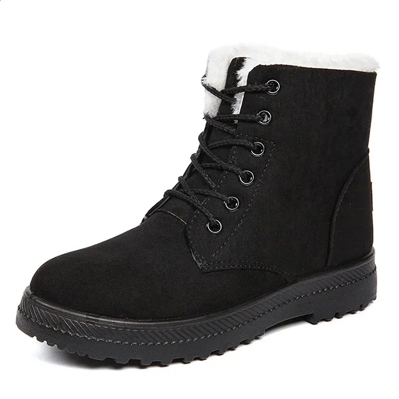 Snow Plush Platform For Women Fashion Keep Warm Womens Boots Flat Botas Mujer Winter Shoes 240830_vogvips.com