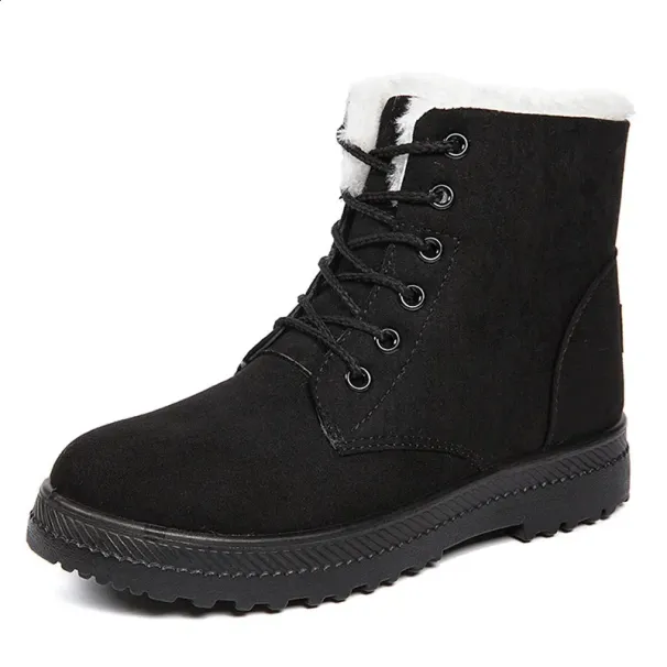 Snow Plush Platform For Women Fashion Keep Warm Womens Boots Flat Botas Mujer Winter Shoes 240830_vogvips.com
