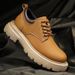 European Warm Series Work 2025 Autumn New Outdoor Casual Low-top Martin Yellow Boots Thick-soled Height-increasing Lightweight Men's Shoes_vogvips.com
