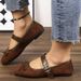 European And American Foreign Trade Large Size Square Toe Flat 2025 New Bowknot French Evening Style Mary Jane Shoes For_vogvips.com