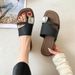Women's Summer New Fashion Rhinestone One-Strap Slippers, Versatile Outdoor Non-Slip Flat Sandals_vogvips.com