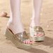 2025 Summer New Flat Sandals Women's Thick Sole High Heel Fish Mouth Sequin Slippers Factory Goods Direct_vogvips.com