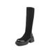 Over-the-Knee Martin Women High 2024 Autumn Winter New Thick Sole Short Chunky Heel Stretch Single Boots Slim_vogvips.com