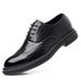 Euro Step Men's 6cm Spring Wedding Groom Brogue Leather Shoes, 8cm Breathable Business Formal Height Increasing Shoes_vogvips.com