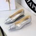 3683-18 Korean French Style Pointed Fairy Shoes Sloping Heels And Shallow Bow Bow, Slimming Off With One Foot, Single_vogvips.com
