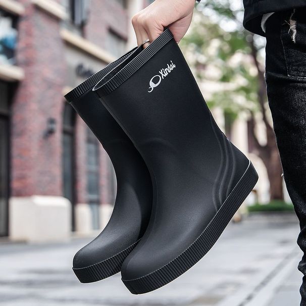 German Water Men's Rain Silicone Non-Slip Waterproof Low Long Short Tube Large Size Deodorant High Thickened Adult_vogvips.com
