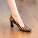 2026 Plus Size Wide High Heels 41-43 Genuine Leather Cushion Air Cotton Shallow Square Toe Sexy Daily Commuting Shoes_vogvips.com