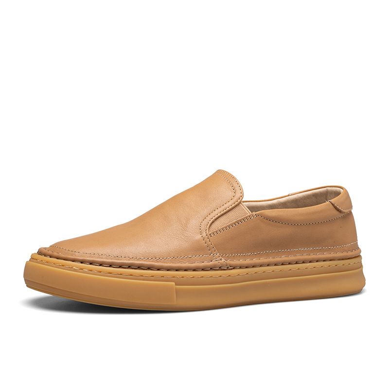 Men's 2025 Summer New Genuine Leather Casual One Foot Lazy Men's LeFu Shoes Men_vogvips.com